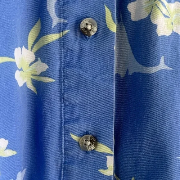 COLUMBIA Button Down Hawaiian Short Sleeve Shirt Women’s Large - Picture 7 of 9